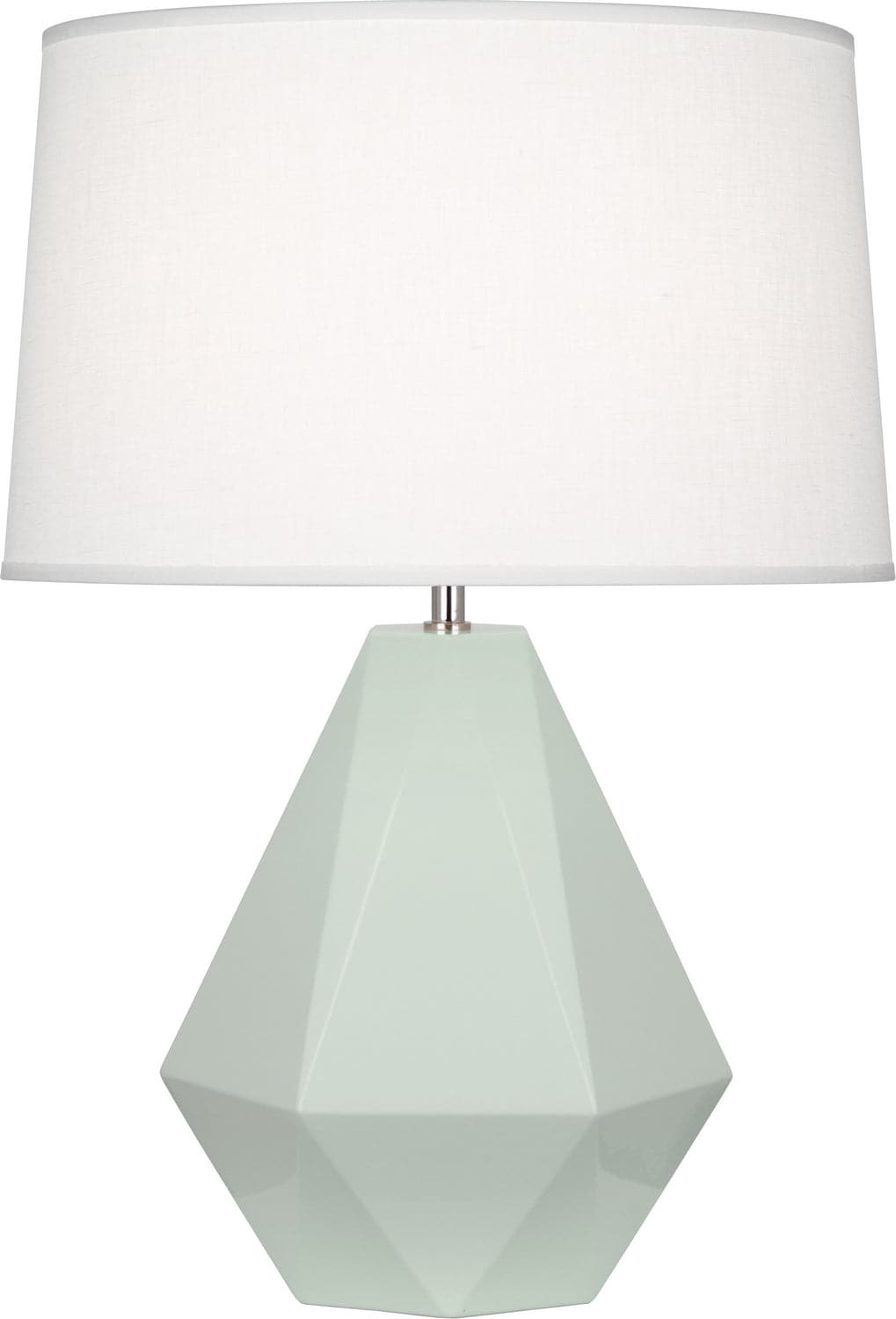 Robert Abbey - 947 - One Light Table Lamp - Delta - Celadon Glazed w/Polished Nickel