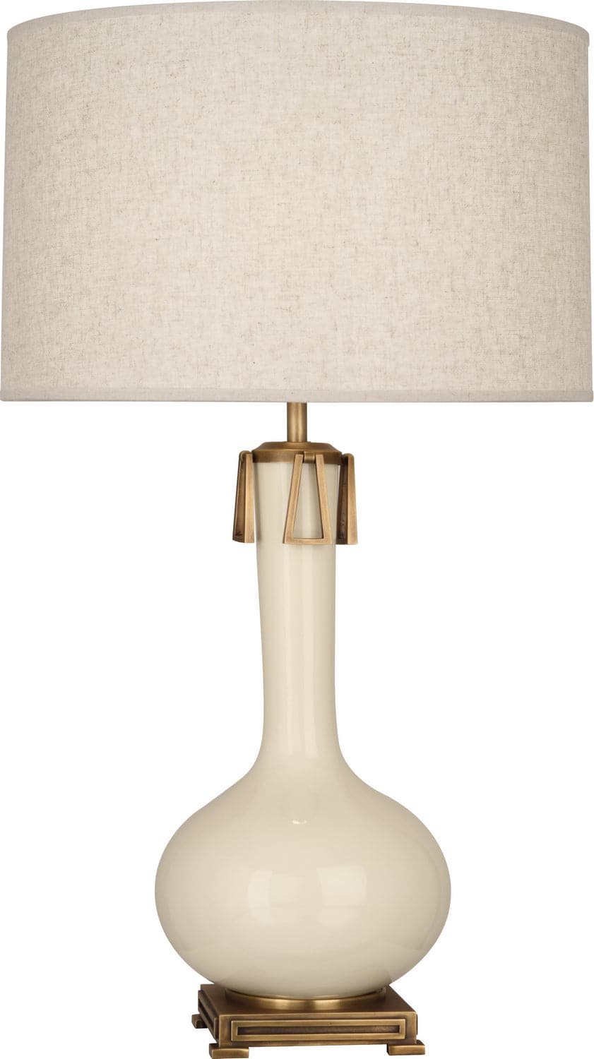 Robert Abbey - BN992 - One Light Table Lamp - Athena - Bone Glazed w/Aged Brass