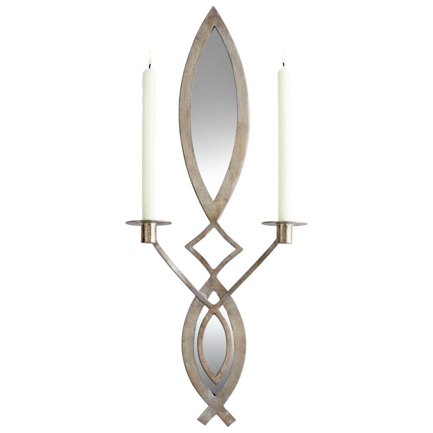 Cyan - 06030 - Wall Candleholder - Exclamation - Mystic Silver