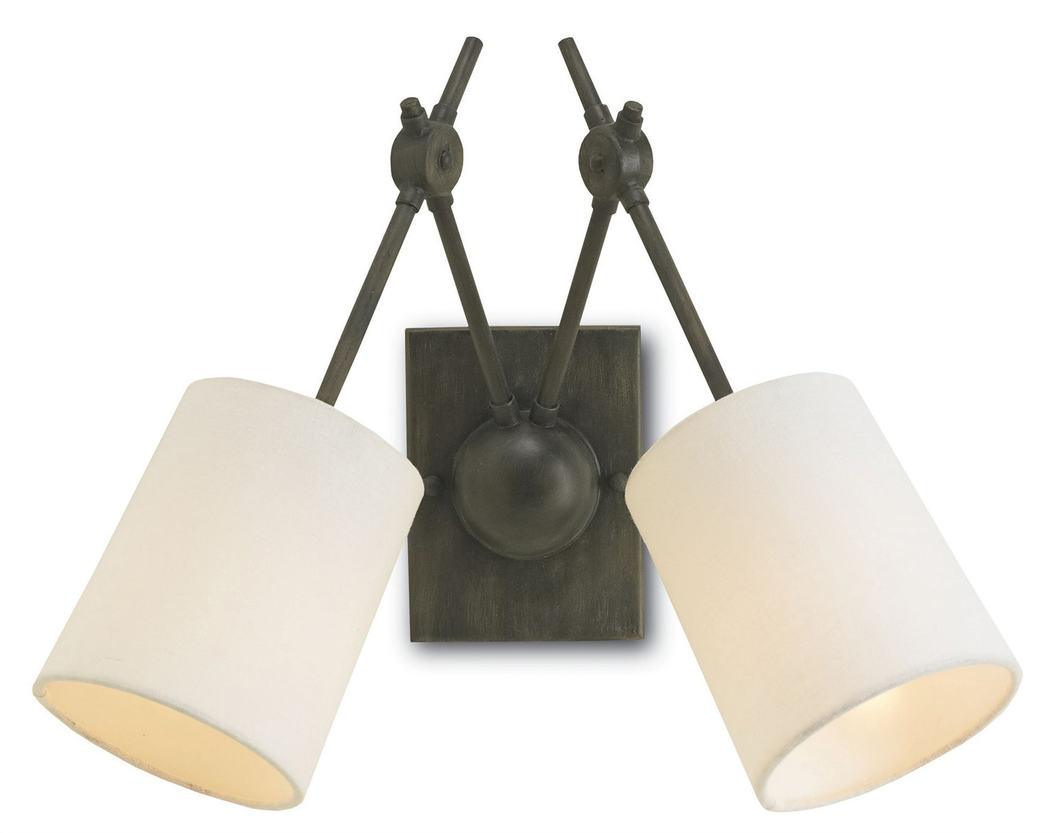 Two Light Wall Sconce from the Compass collection in Black Iron finish