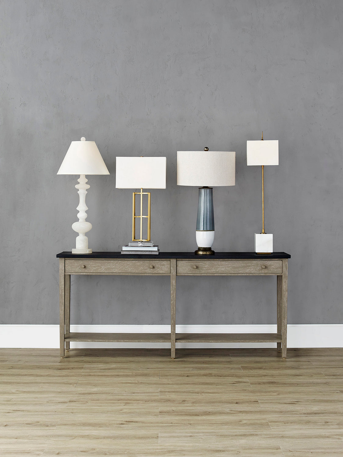 One Light Table Lamp from the Thompson collection in Brass/White finish