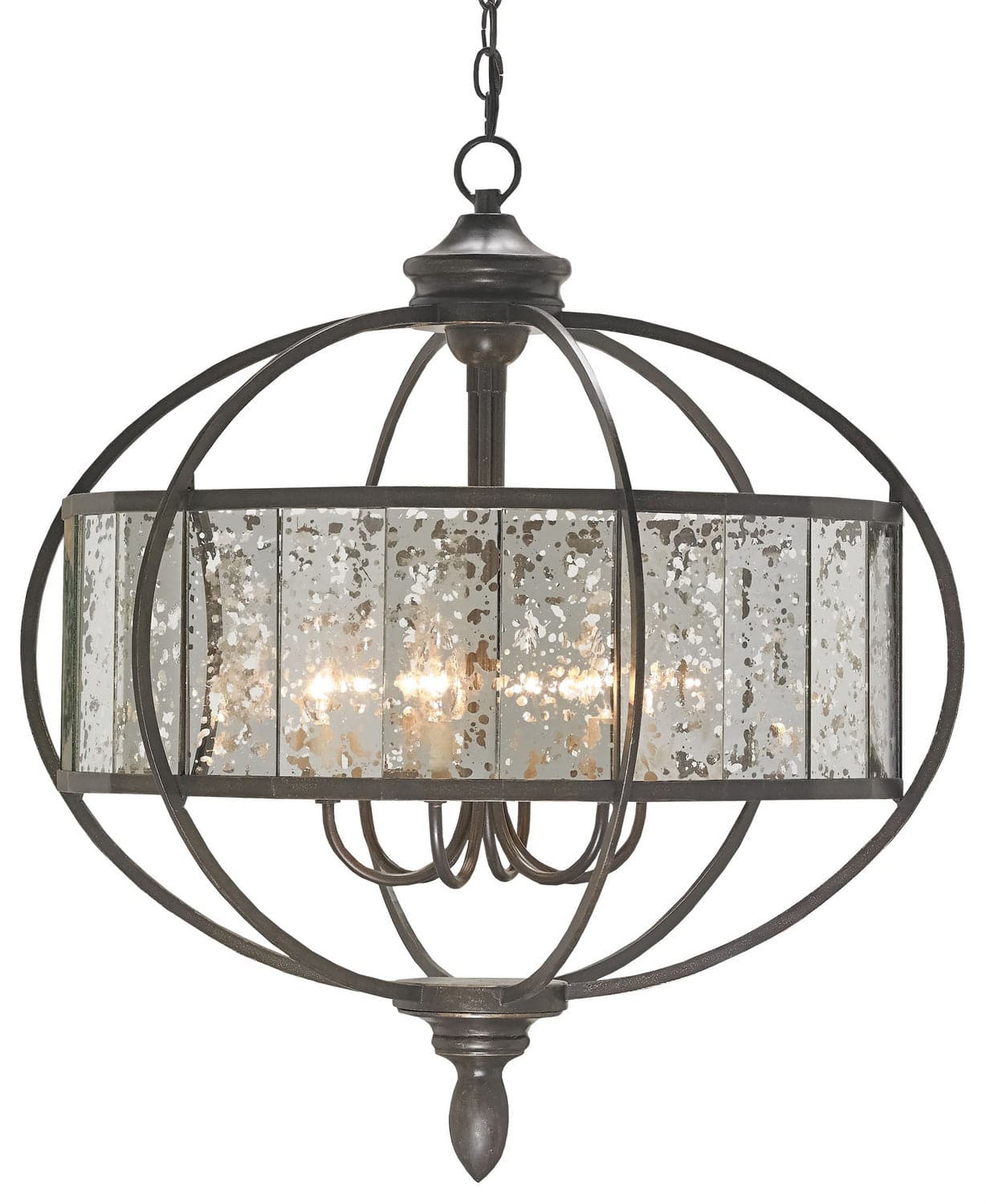 Six Light Chandelier from the Florence collection in Bronze Gold/Raj Mirror finish