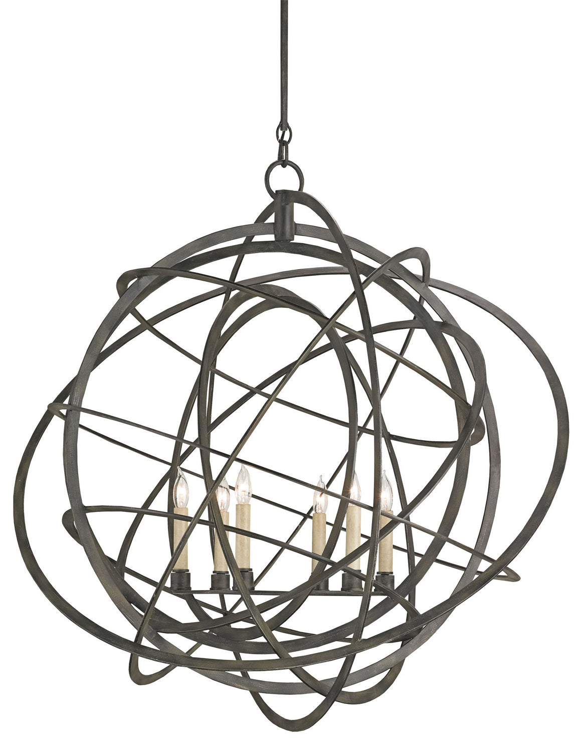 Six Light Chandelier from the Genesis collection in Black Iron finish