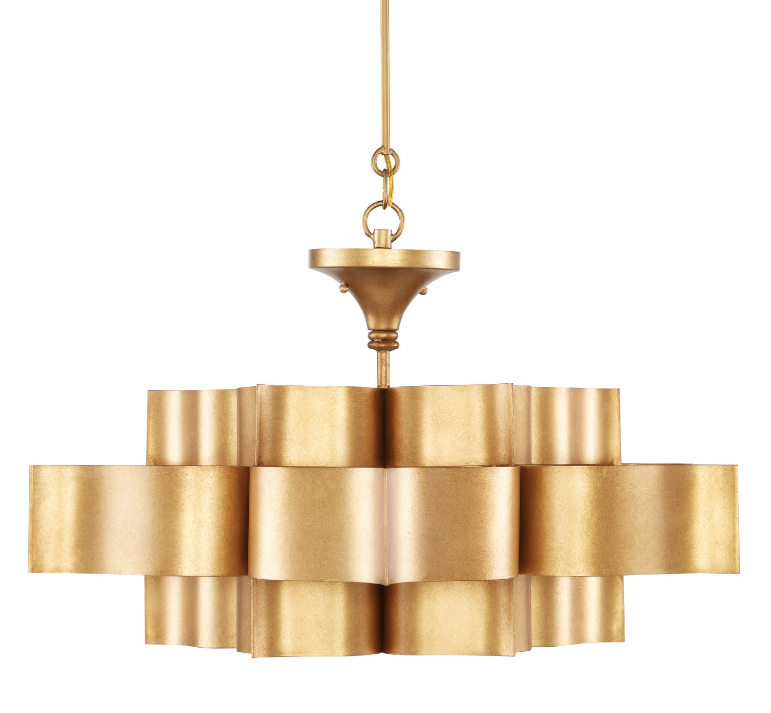 Six Light Chandelier from the Grand collection in Antique Gold Leaf finish