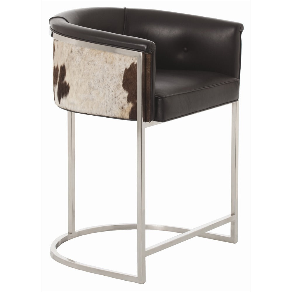 Counter Stool from the Calvin collection in Black and White Hide finish