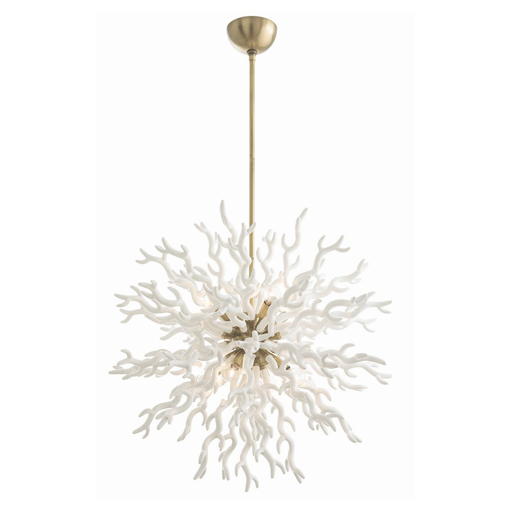 Eight Light Chandelier from the Diallo collection in White Lacquer finish