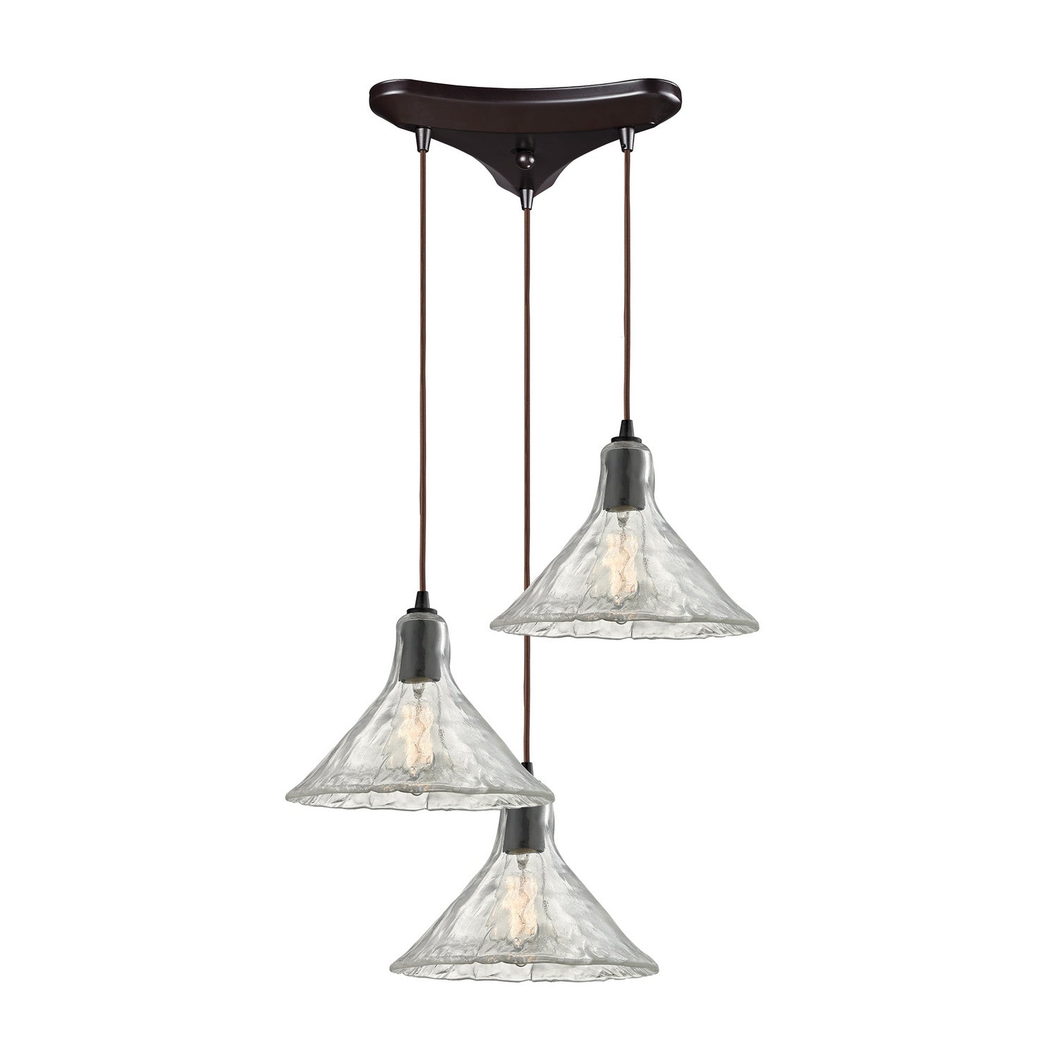 ELK Home - 10435/3 - Three Light Pendant - Hand Formed Glass - Oil Rubbed Bronze