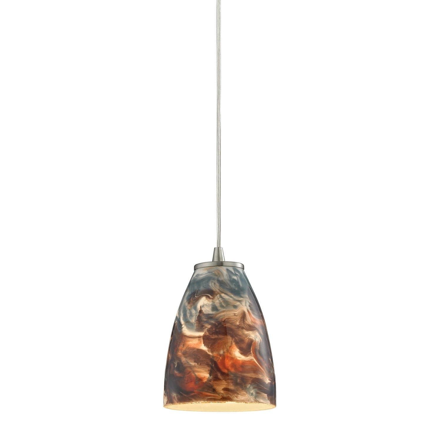 ELK Home - 10460/1CS - One Light Mini Pendant - Abstractions - Satin Nickel