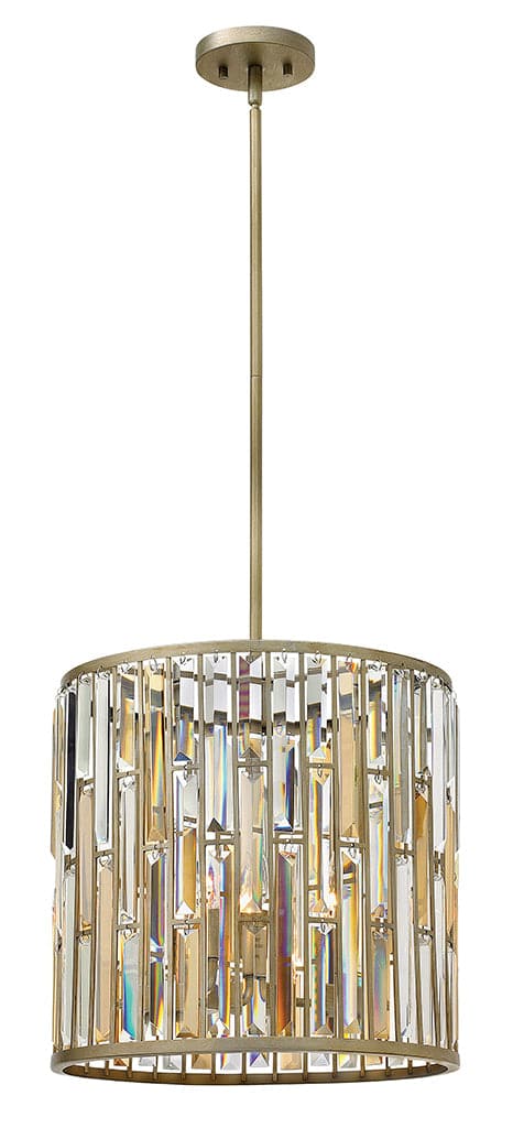 Fredrick Ramond - FR33734SLF - Three Light Foyer Pendant - Gemma - Silver Leaf