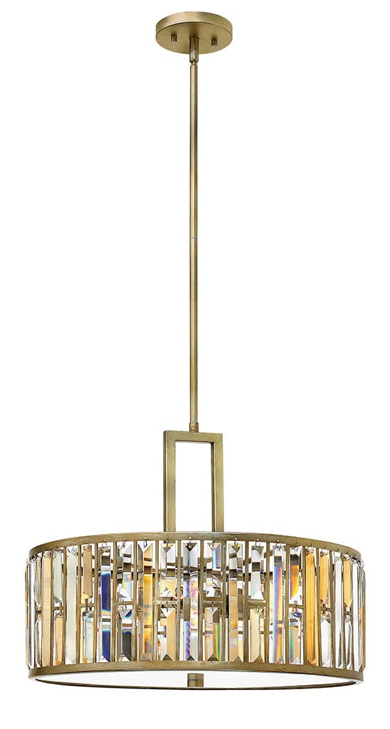 Fredrick Ramond - FR33735SLF - Three Light Foyer Pendant - Gemma - Silver Leaf