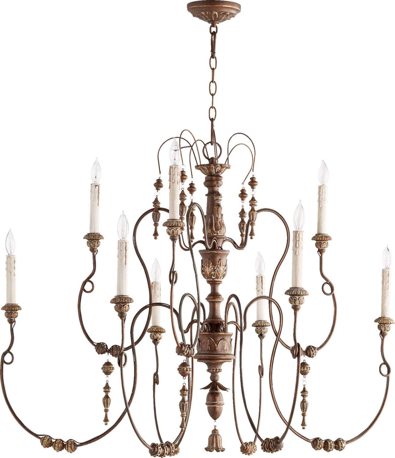 Quorum - 6206-9-39 - Nine Light Chandelier - Salento - Vintage Copper