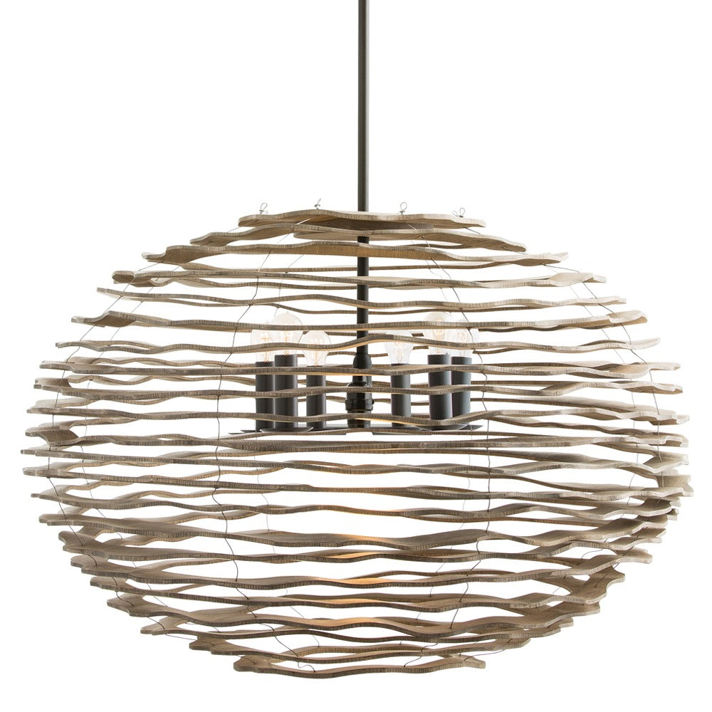 Six Light Pendant from the Rook collection in Natural finish