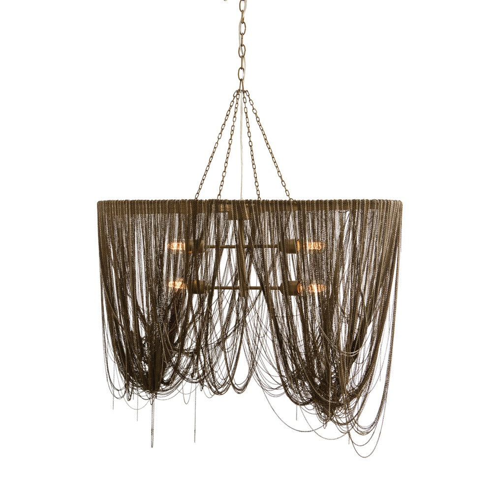 Four Light Pendant from the Layla collection in Antique Brass finish