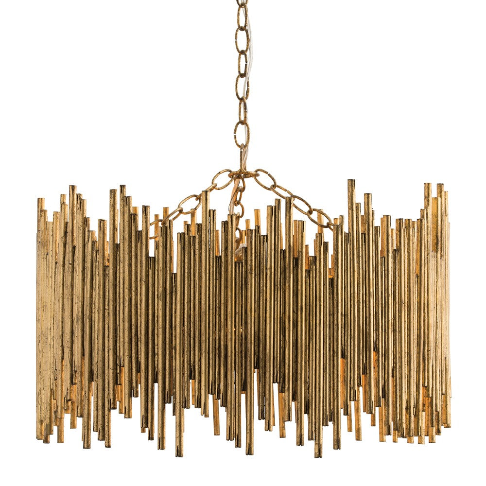 Three Light Pendant from the Prescott collection in Gold Leaf finish