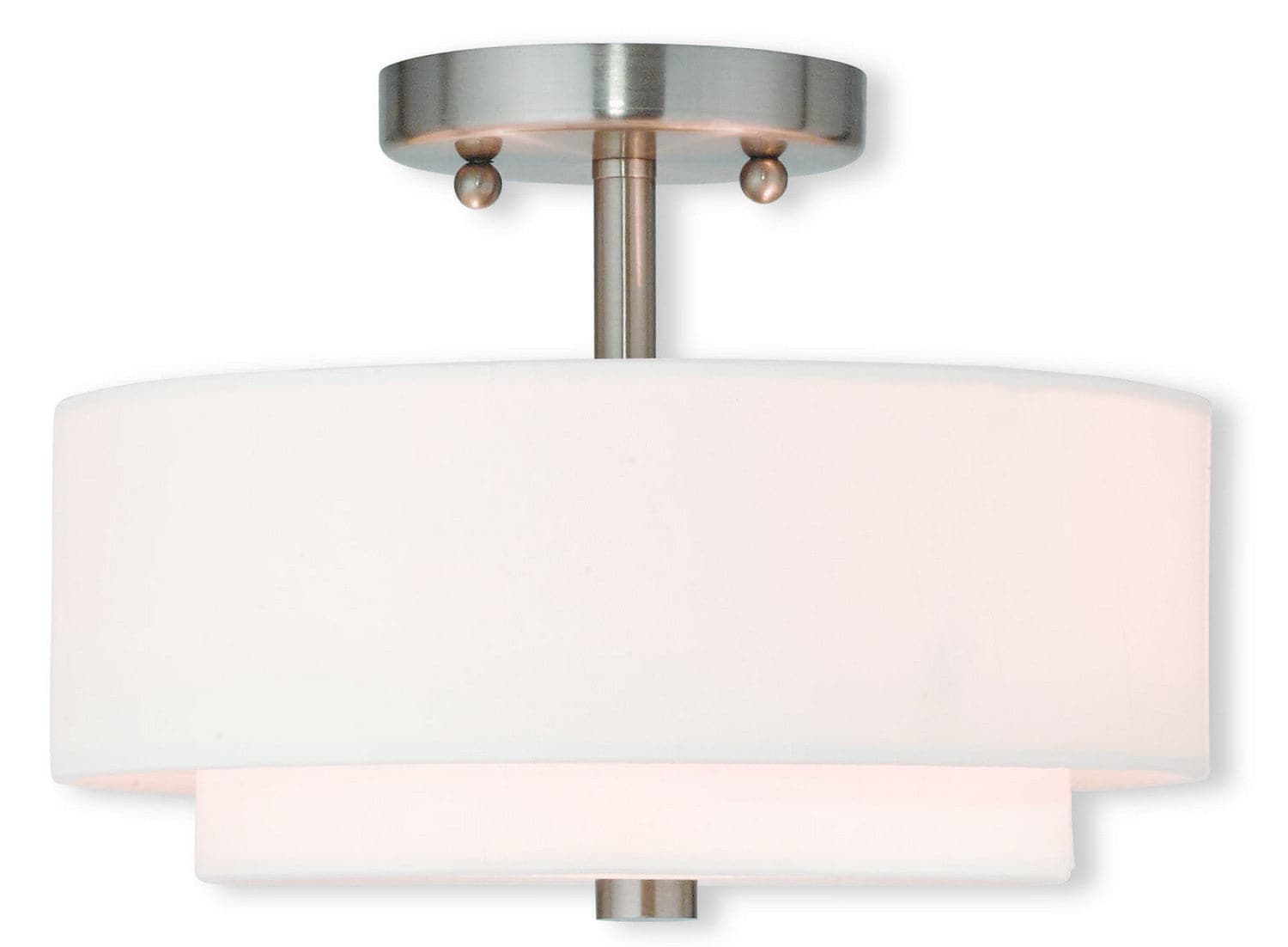 Livex Lighting - 51042-91 - Two Light Ceiling Mount - Meridian - Brushed Nickel