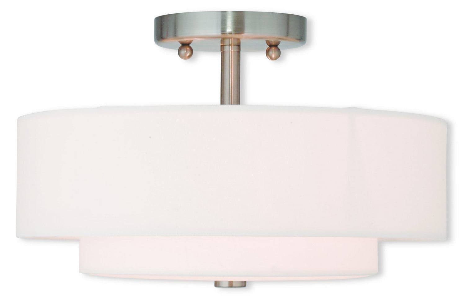 Livex Lighting - 51043-91 - Two Light Ceiling Mount - Meridian - Brushed Nickel