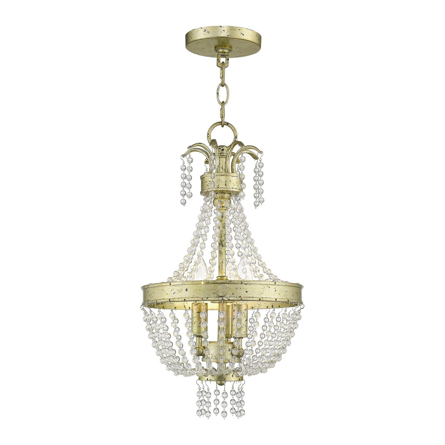 Livex Lighting - 51853-28 - Three Light Pendant - Valentina - Hand Applied Winter Gold