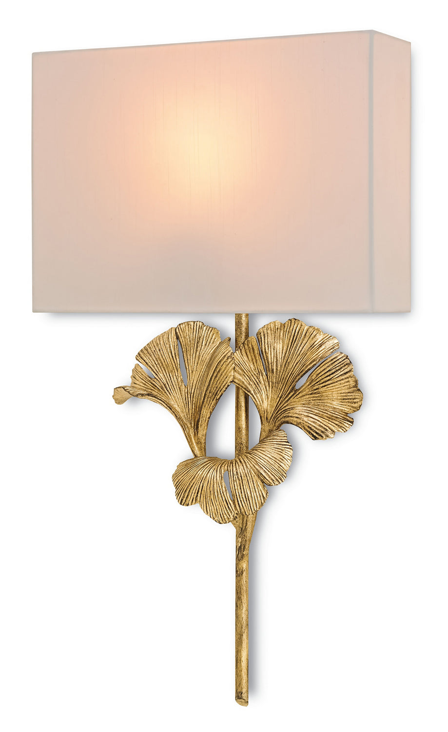 One Light Wall Sconce from the Gingko collection in Chinois Antique Gold Leaf finish