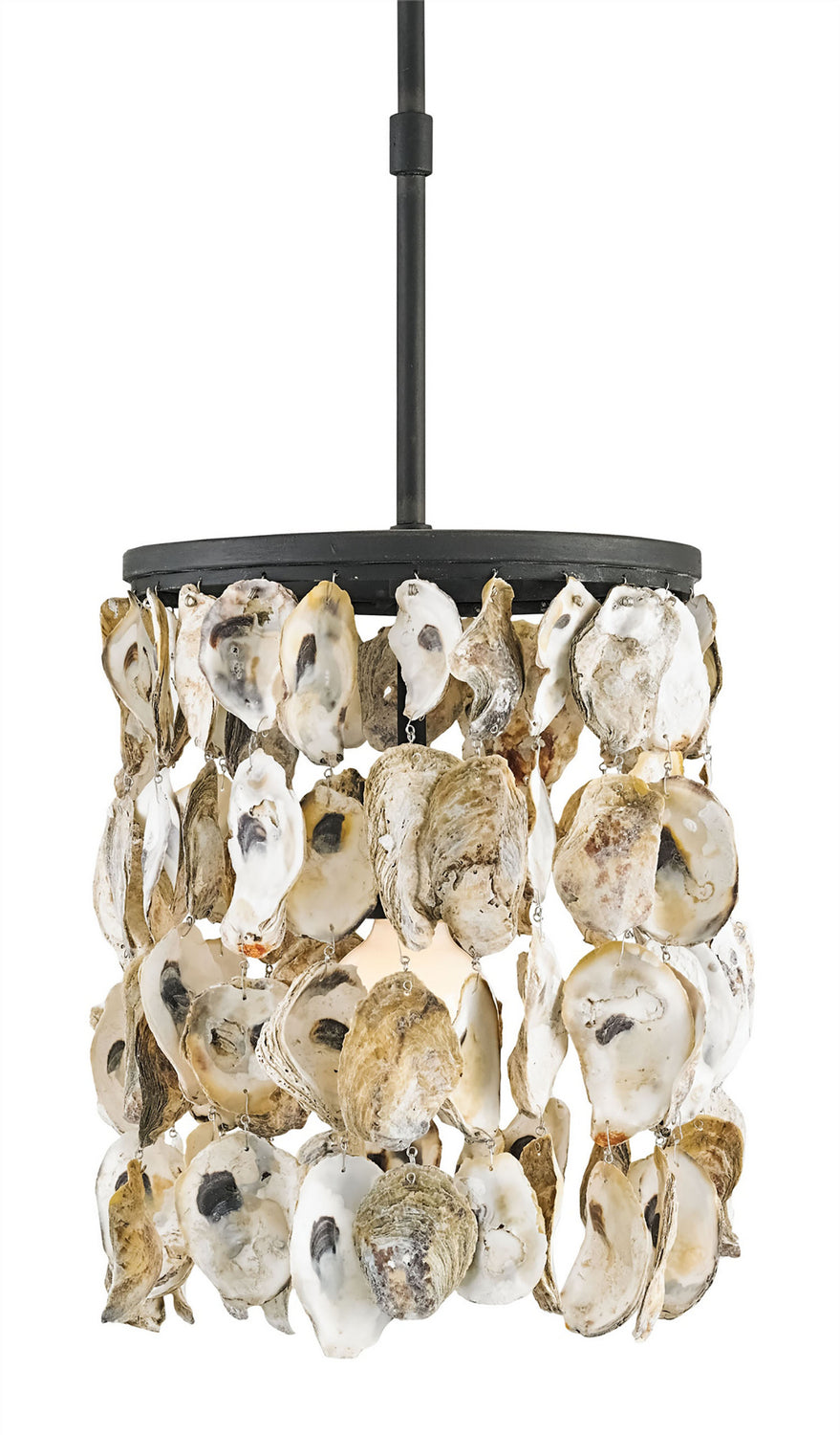 One Light Pendant from the Stillwater collection in Blacksmith/Natural finish