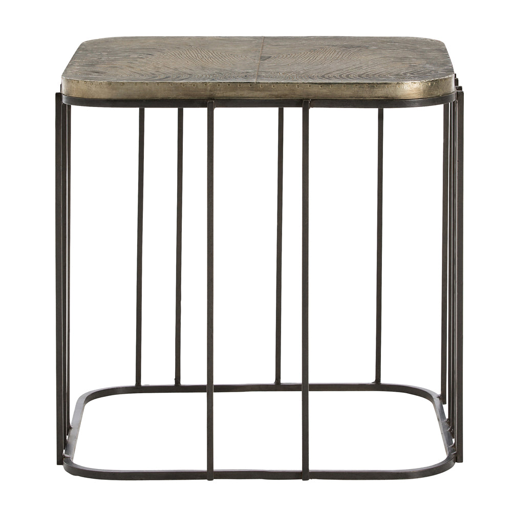 Side Table from the Tatum collection in Antique Silver/Natural Iron finish