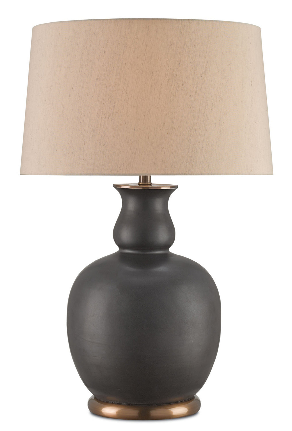 One Light Table Lamp from the Ultimo collection in Matte Black/Antique Brass finish