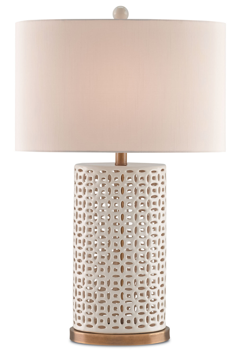 One Light Table Lamp from the Bellemeade collection in Ivory/Antique Brass finish