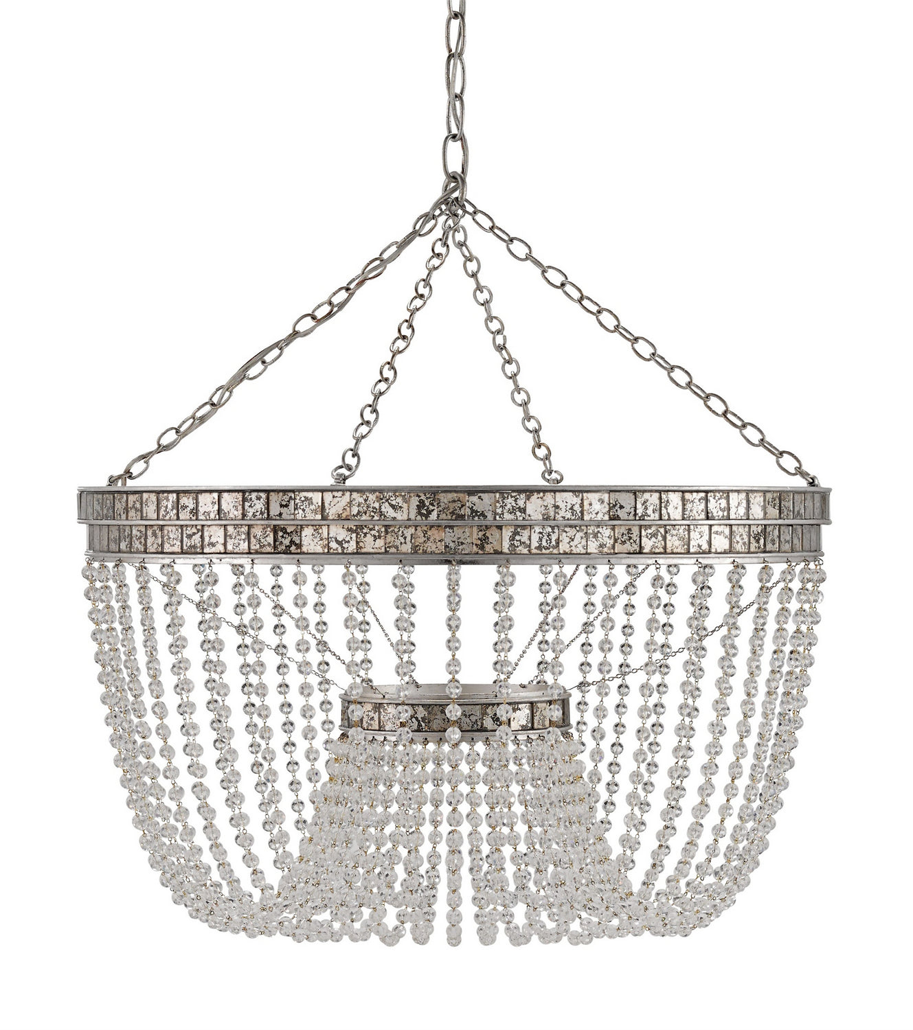 Eight Light Chandelier from the Highbrow collection in Contemporary Silver Leaf/Distressed Silver Leaf finish