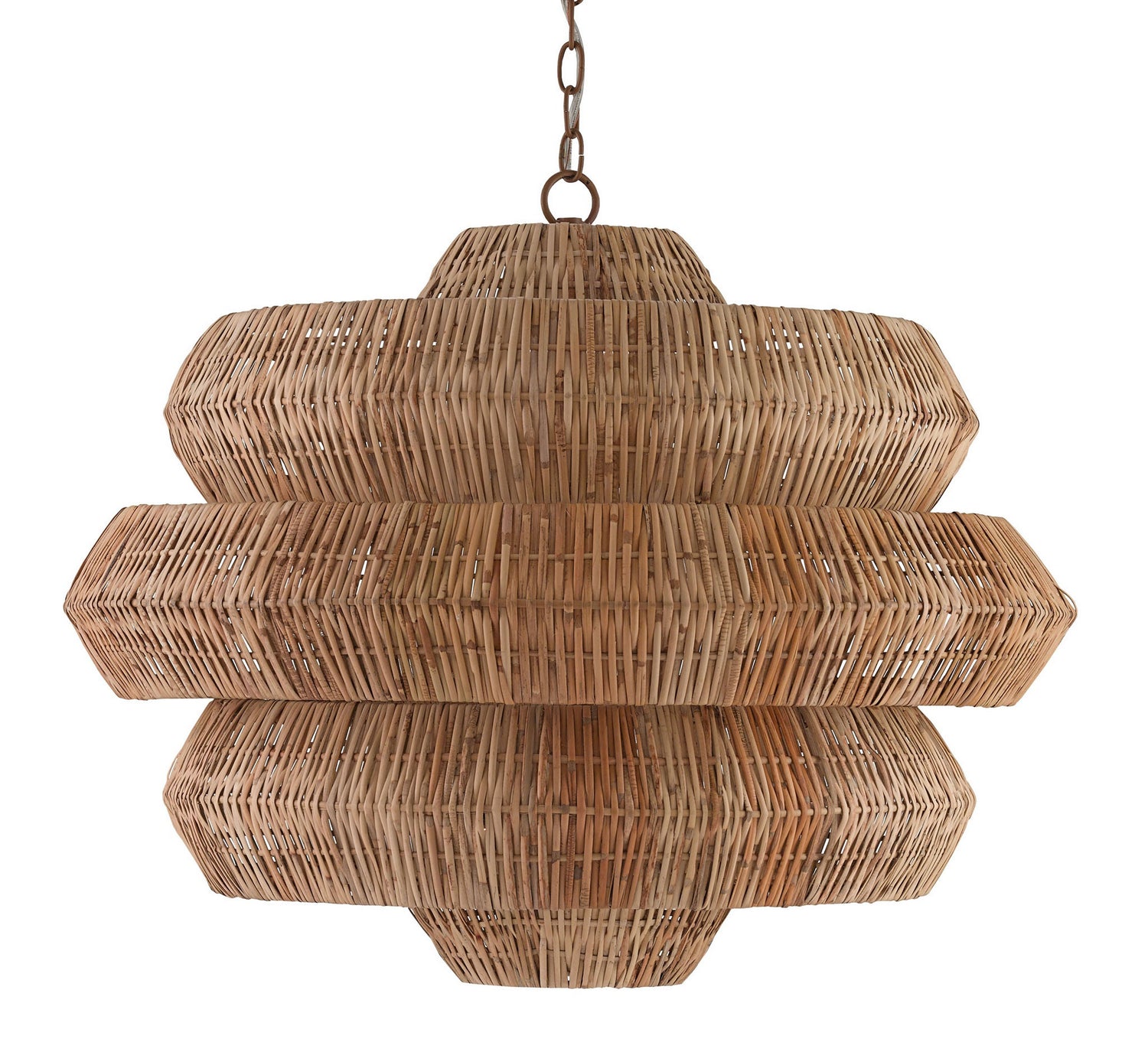 Nine Light Chandelier from the Antibes collection in Khaki/Natural finish