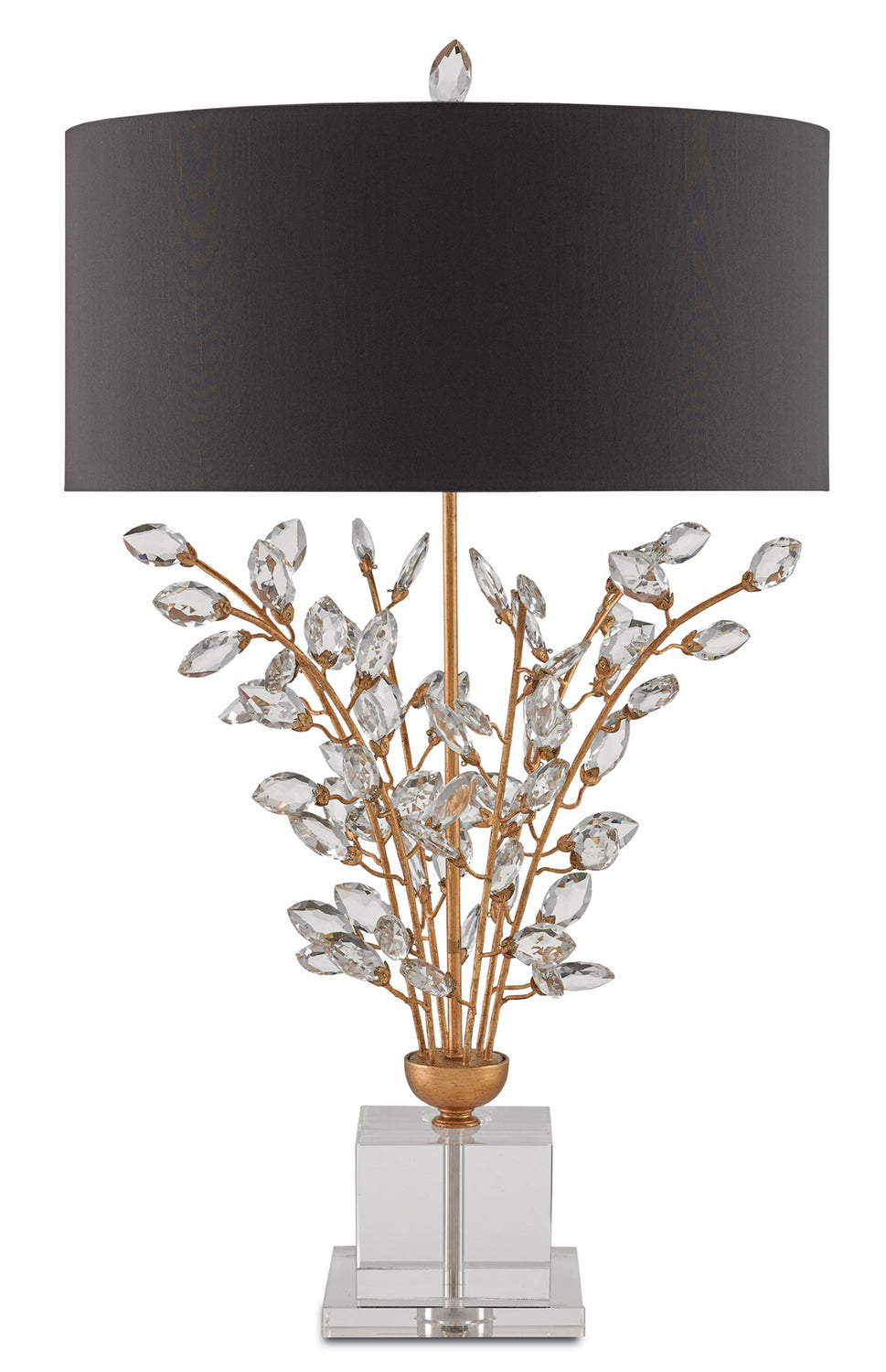 Two Light Table Lamp from the Forget-Me-Not collection in Chinois Gold Leaf finish
