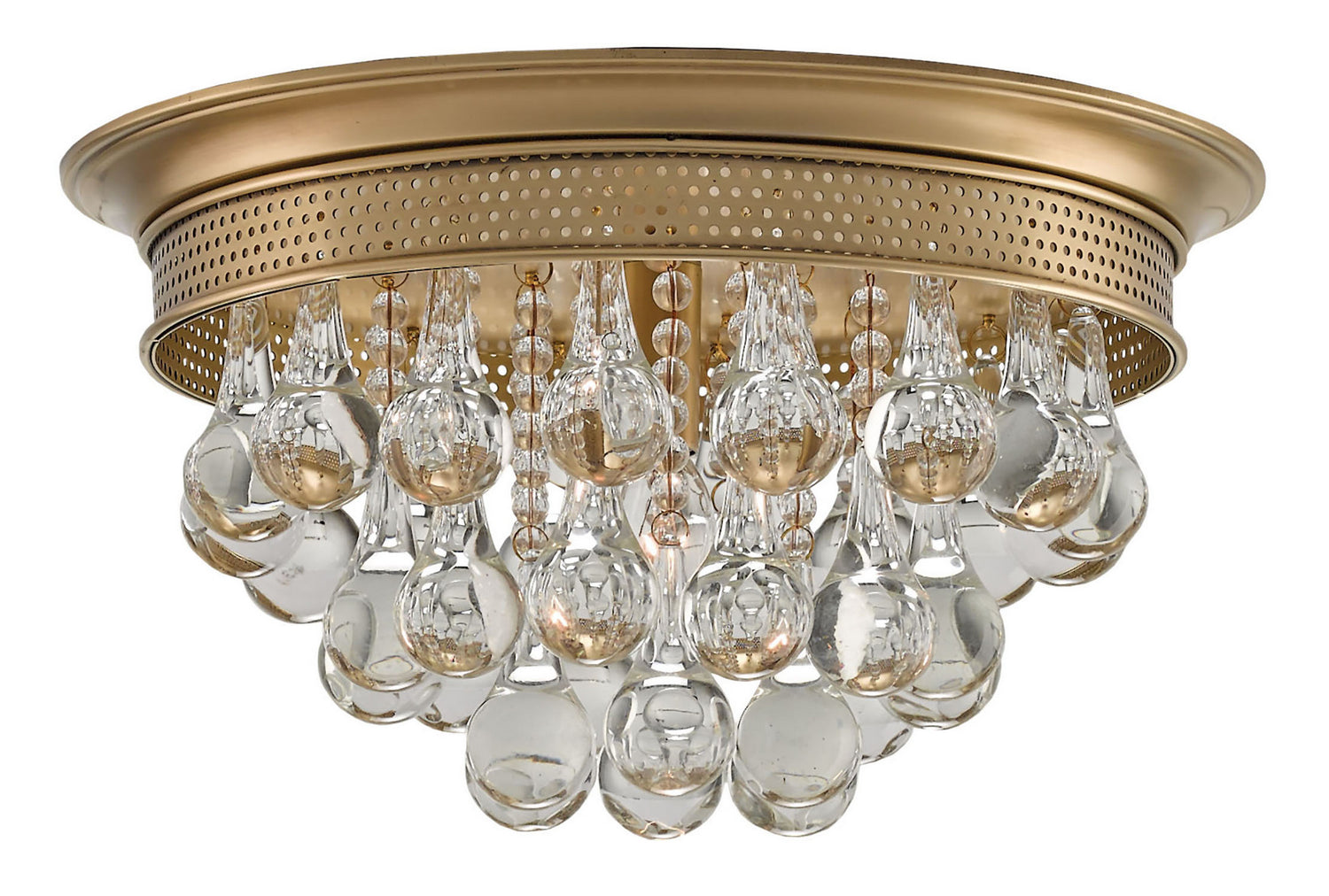 One Light Flush Mount from the Worthing collection in Antique Brass finish