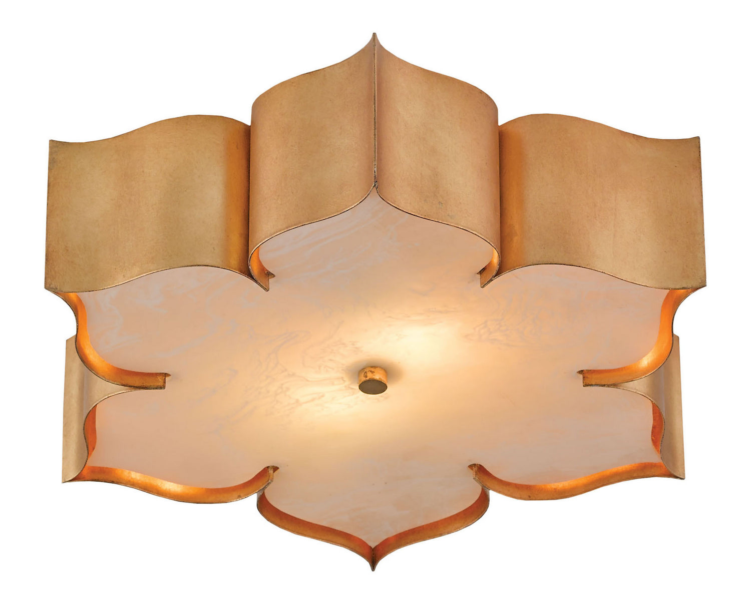 Two Light Flush Mount from the Grand collection in Antique Gold Leaf finish