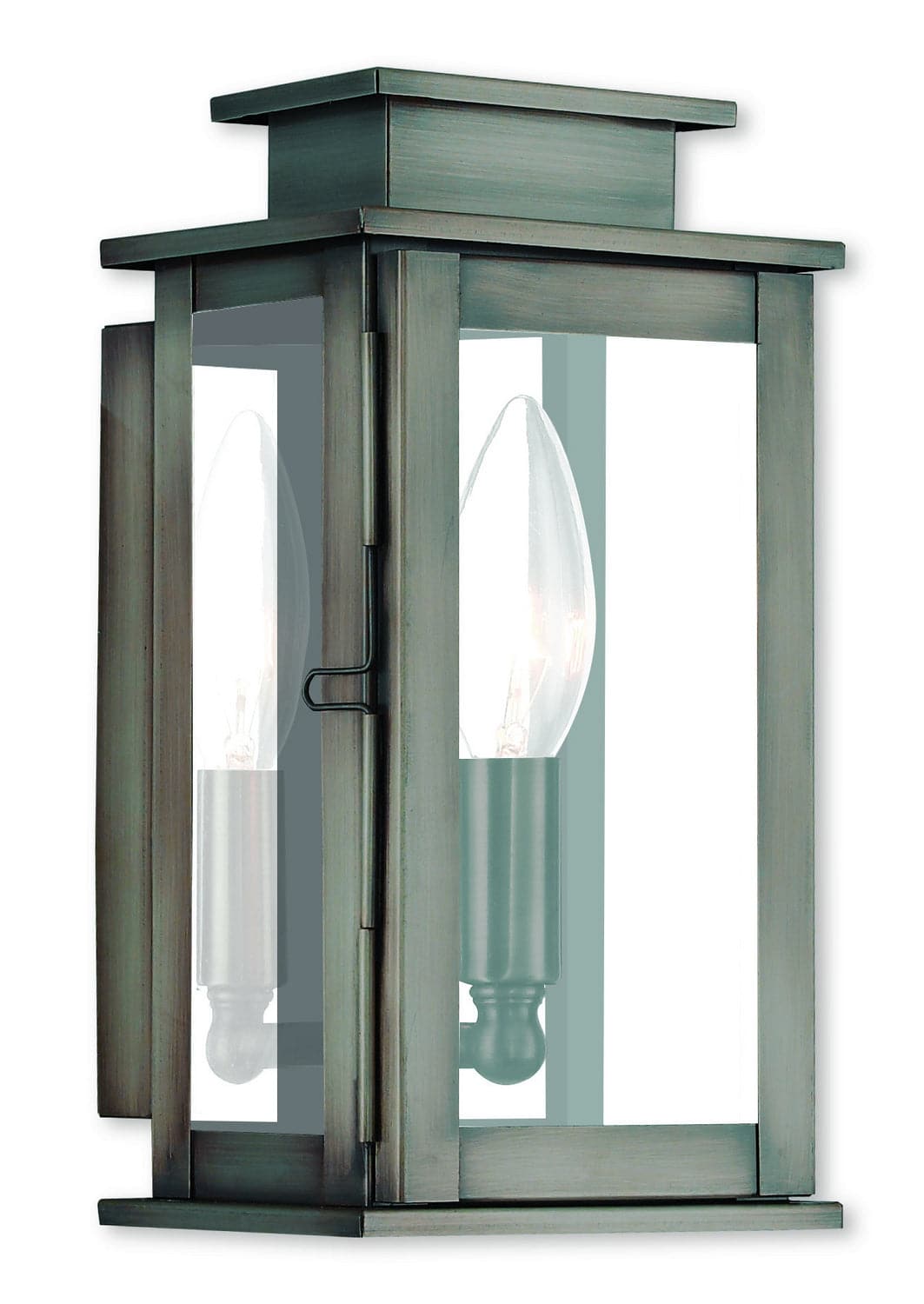 Livex Lighting - 20191-29 - One Light Outdoor Wall Lantern - Princeton - Vintage Pewter w/ Polished Chrome Stainless Steel