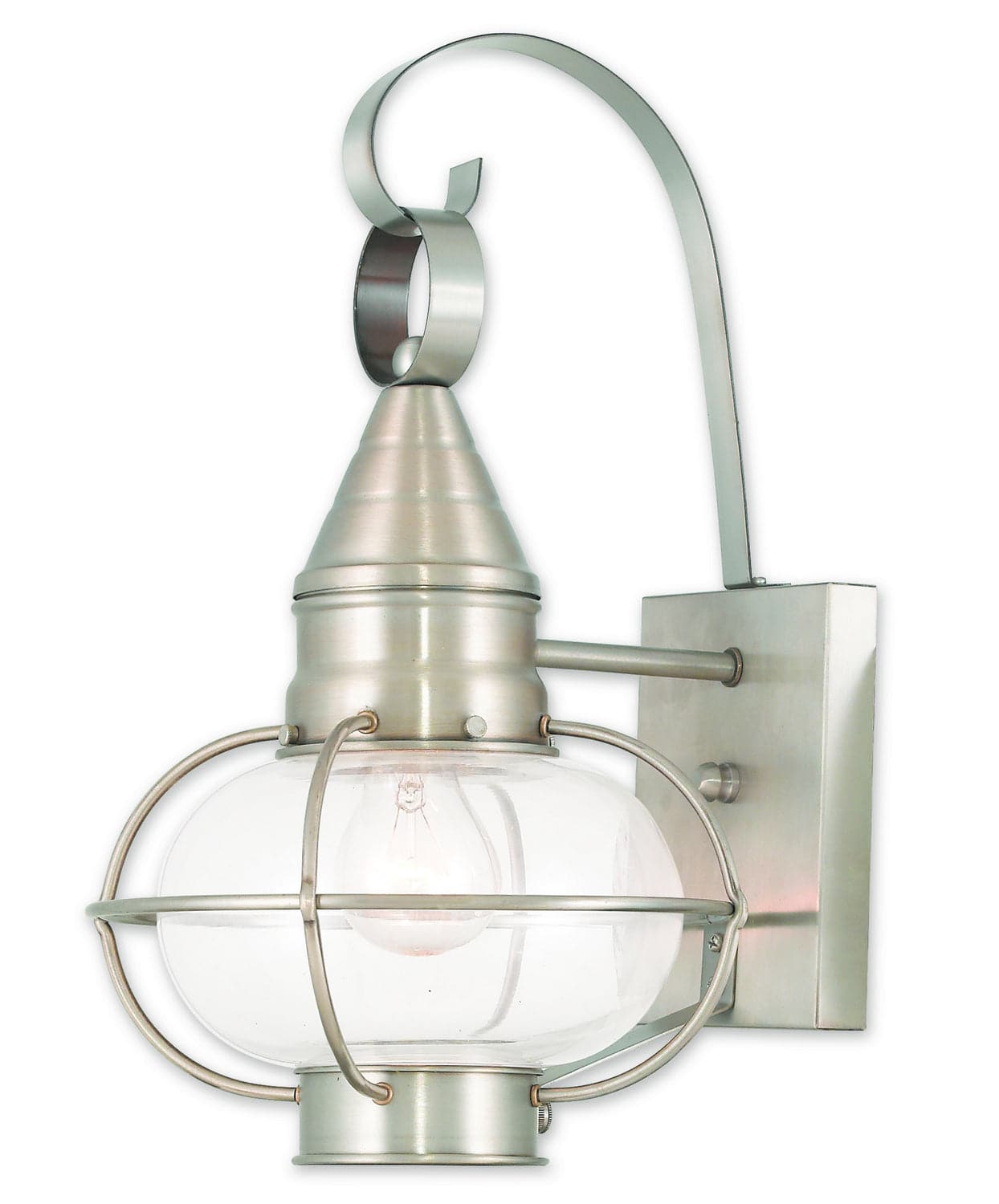 Livex Lighting - 26901-91 - One Light Outdoor Wall Lantern - Newburyport - Brushed Nickel