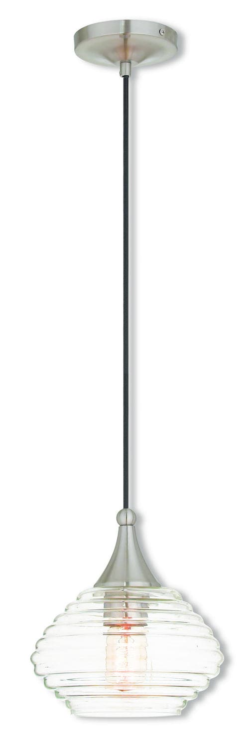 Livex Lighting - 40610-91 - One Light Mini Pendant - Hand Blown Art Glass Mini Pendants - Brushed Nickel