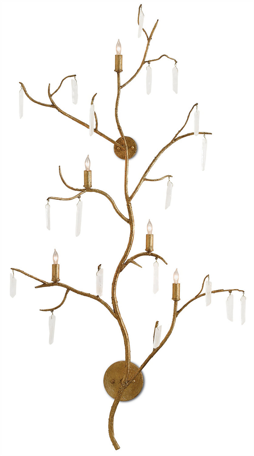 Five Light Wall Sconce from the Aviva Stanoff collection in Washed Lucerne Gold/Natural finish