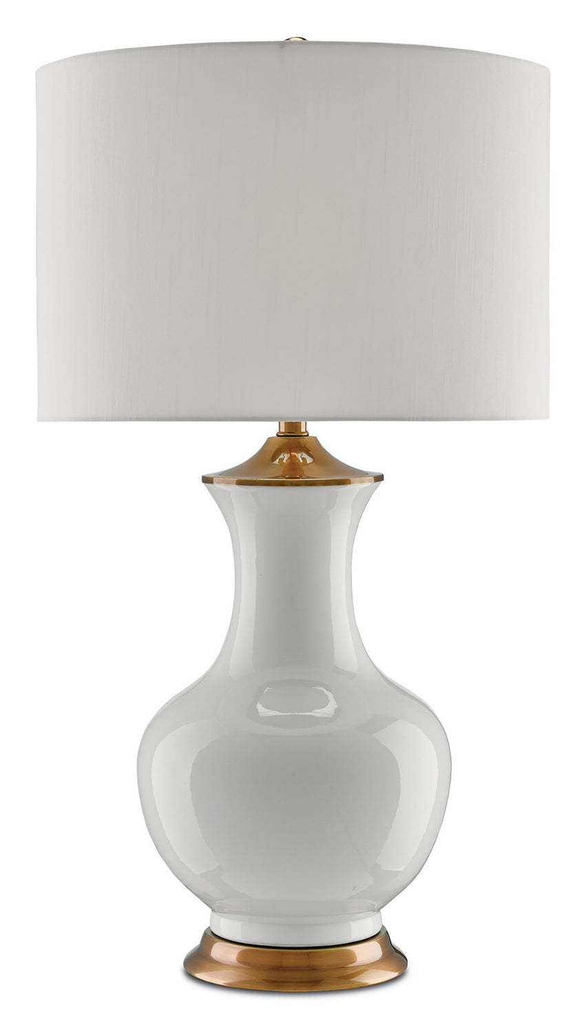 One Light Table Lamp from the Lilou collection in White/Antique Brass finish