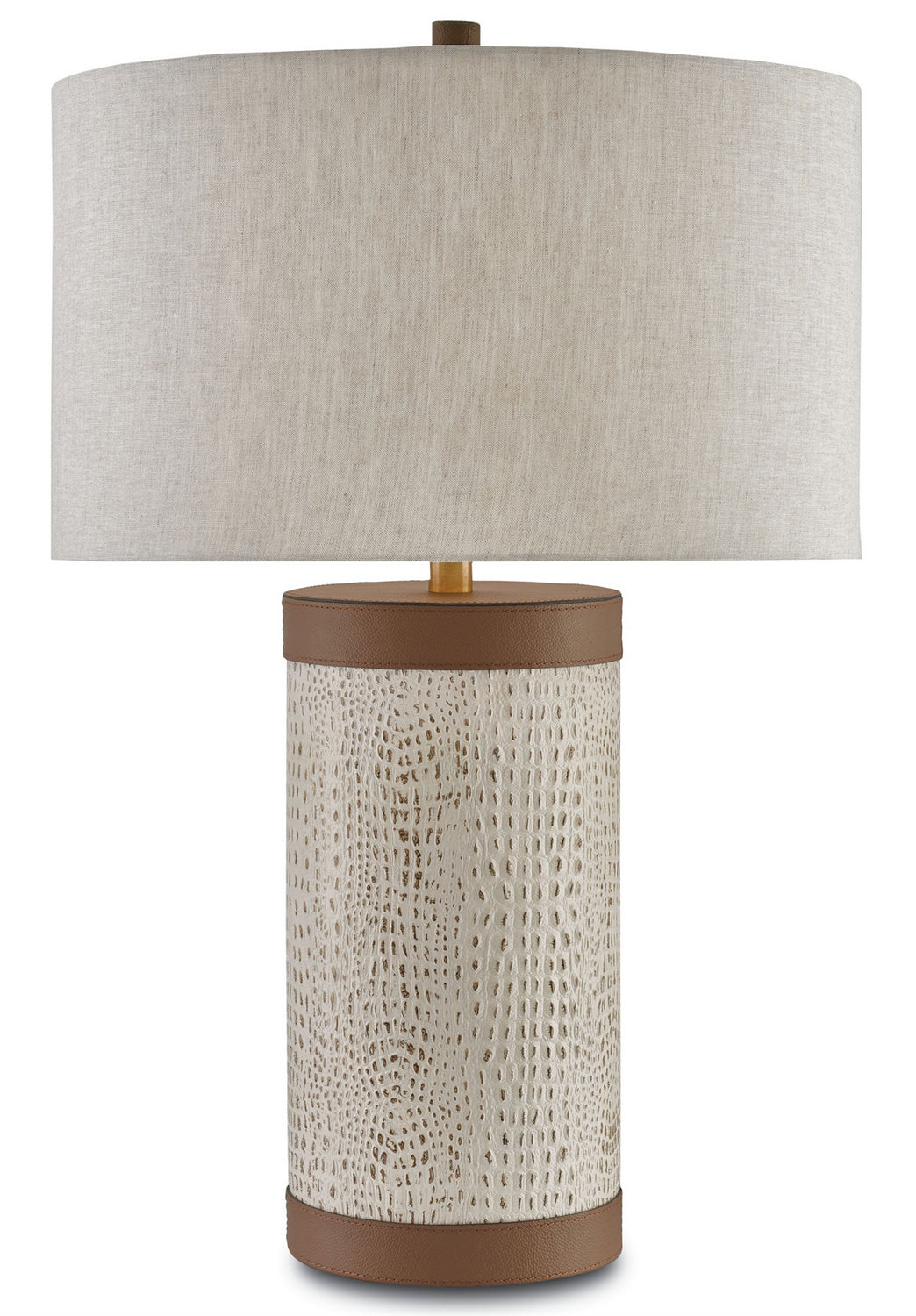 One Light Table Lamp from the Baptiste collection in Ivory/Brown/Brushed Brass finish