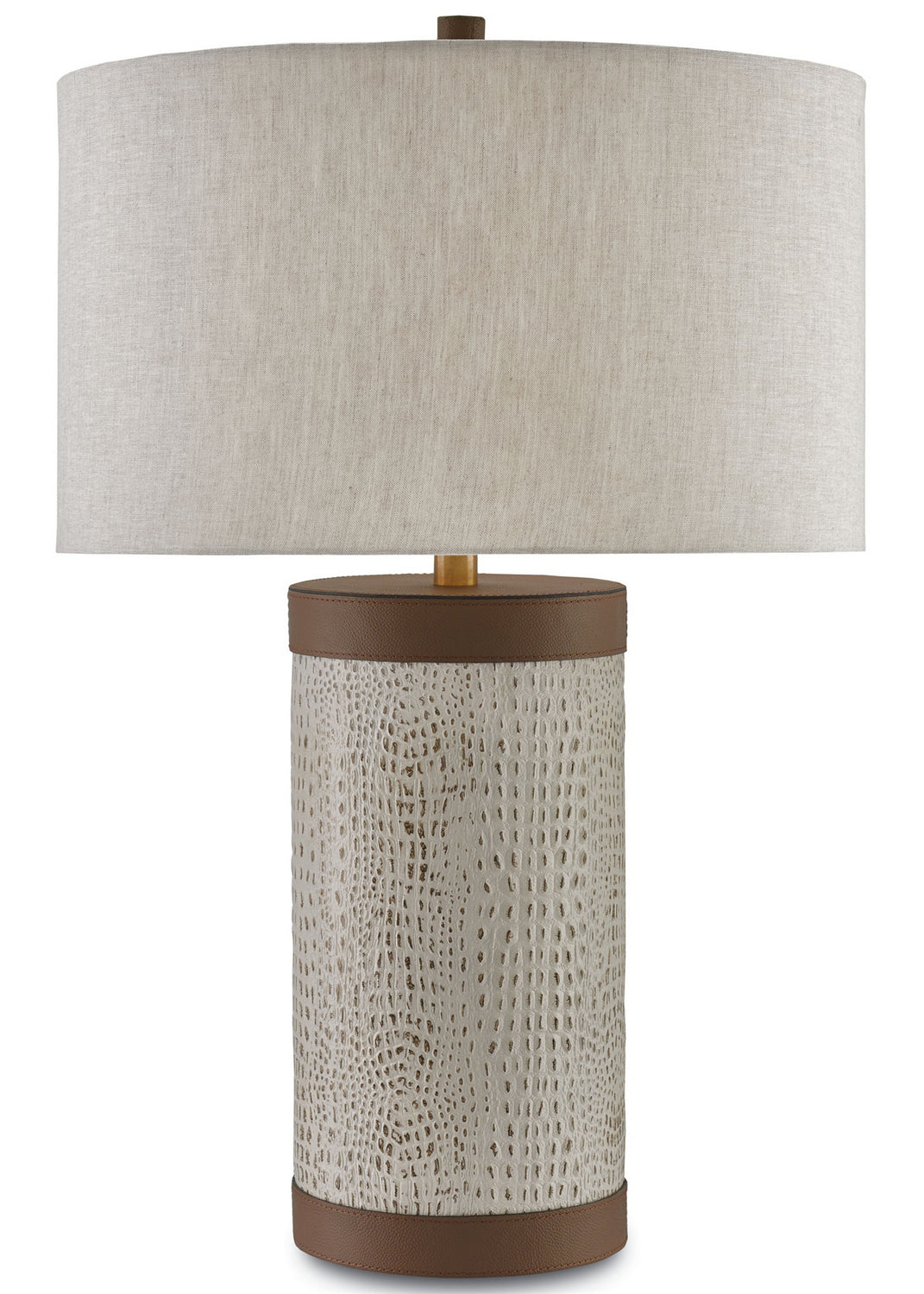 One Light Table Lamp from the Baptiste collection in Ivory/Brown/Brushed Brass finish