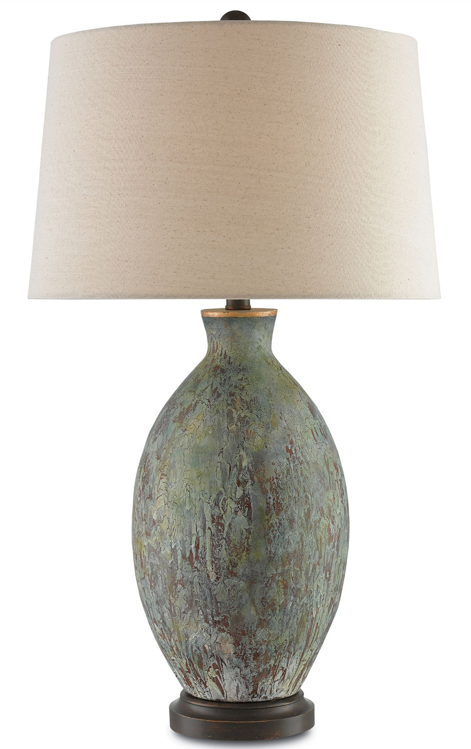One Light Table Lamp from the Remi collection in Green/Dark Red/Bronze Gold finish