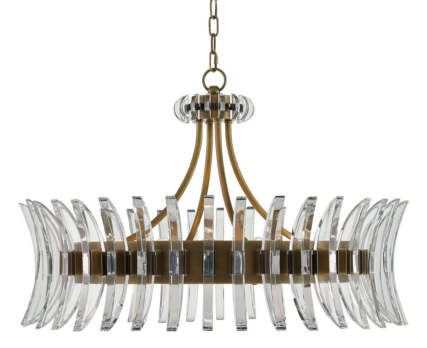 Eight Light Chandelier from the Coquette collection in Antique Brass finish