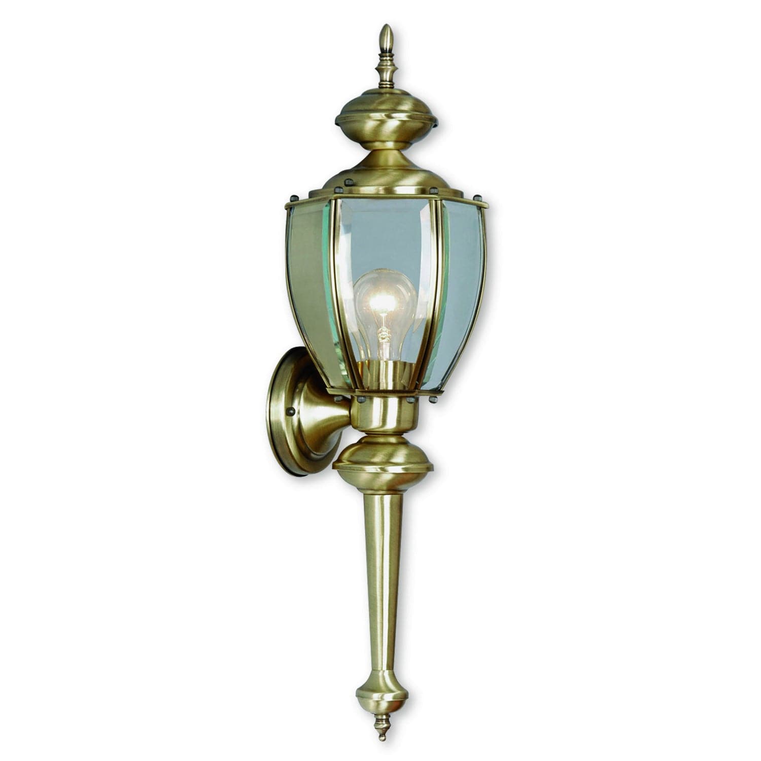 Livex Lighting - 2112-01 - One Light Outdoor Wall Lantern - Outdoor Basics - Antique Brass