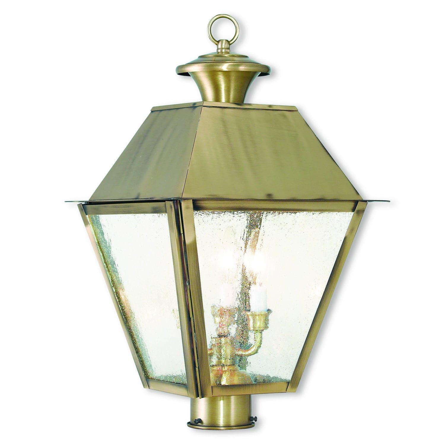 Livex Lighting - 2169-01 - Three Light Post-Top Lanterm - Mansfield - Antique Brass