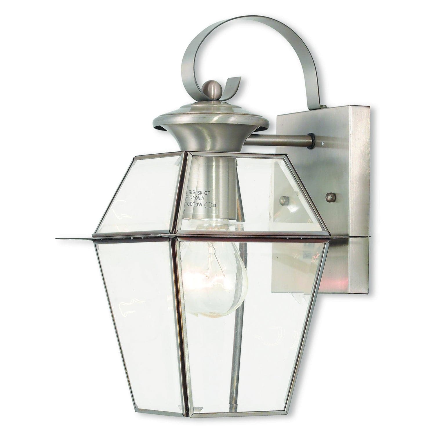 Livex Lighting - 2181-91 - One Light Outdoor Wall Lantern - Westover - Brushed Nickel