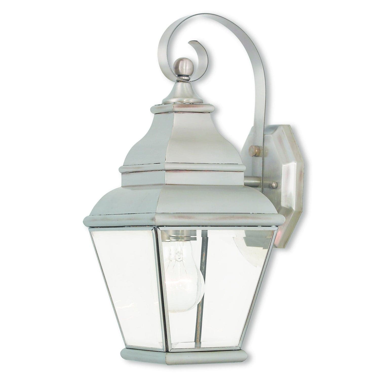 Livex Lighting - 2590-91 - One Light Outdoor Wall Lantern - Exeter - Brushed Nickel