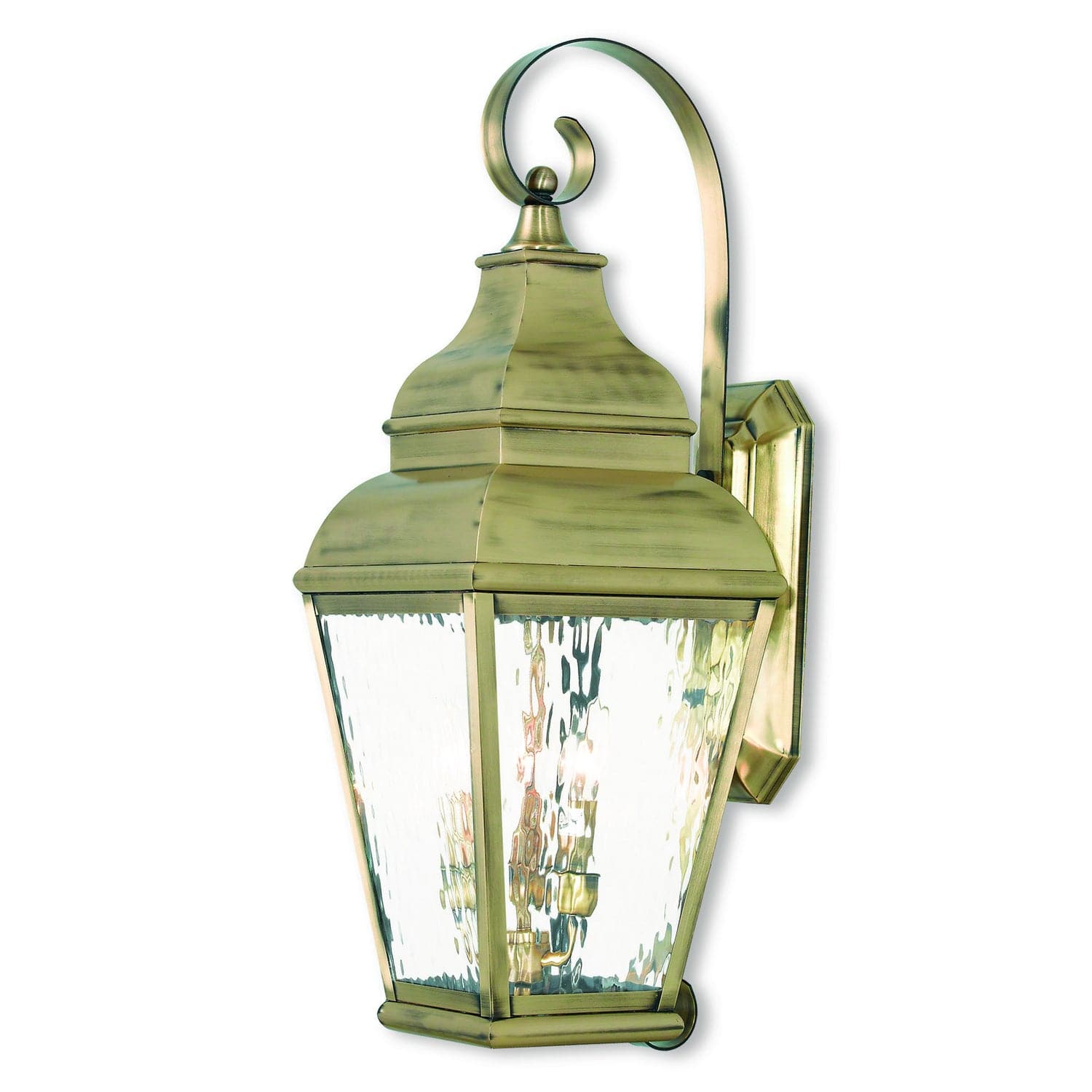 Livex Lighting - 2605-01 - Three Light Outdoor Wall Lantern - Exeter - Antique Brass
