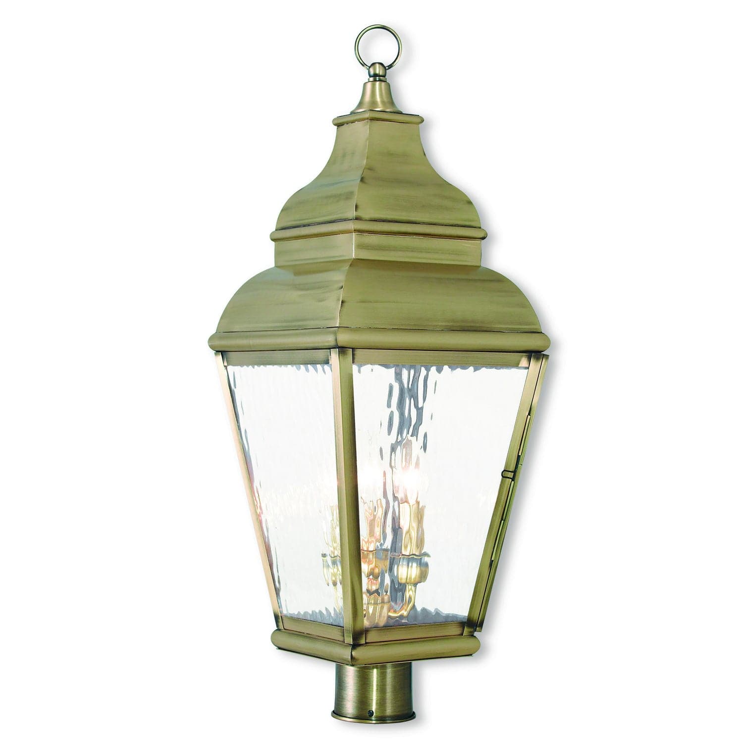 Livex Lighting - 2606-01 - Three Light Post-Top Lanterm - Exeter - Antique Brass