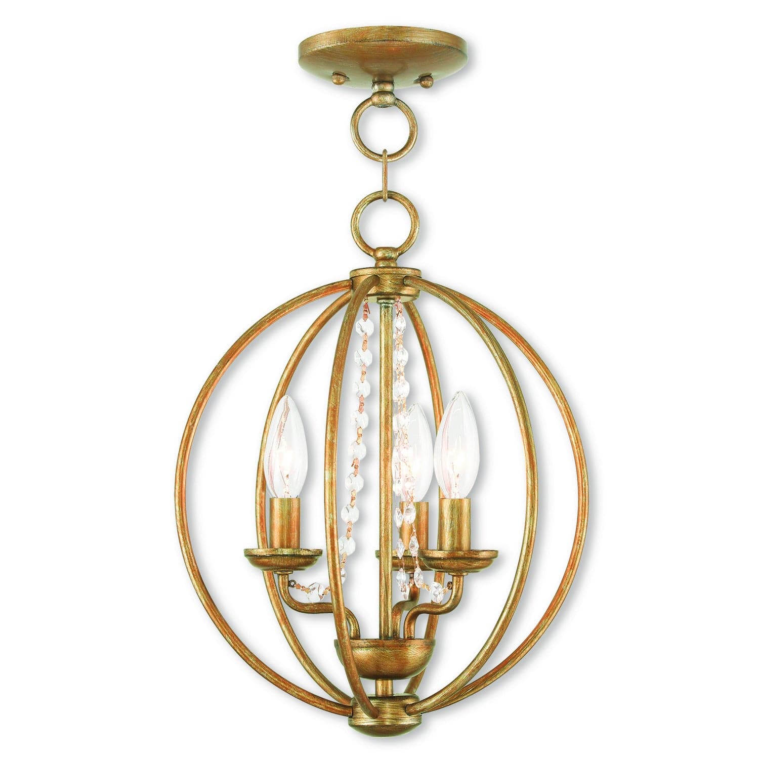 Livex Lighting - 40913-48 - Three Light Mini Chandelier/Ceiling Mount - Arabella - Antique Gold Leaf
