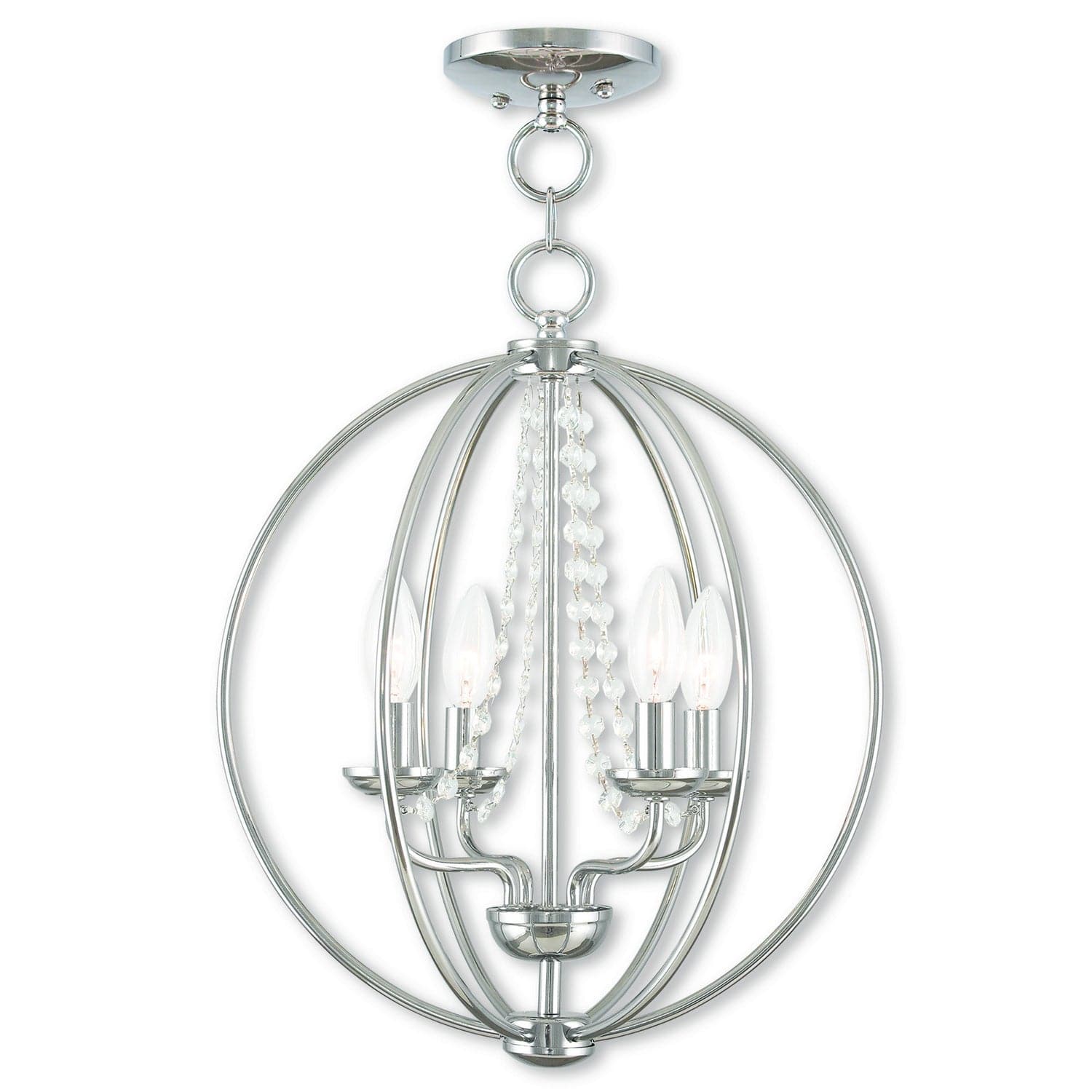 Livex Lighting - 40914-05 - Four Light Mini Chandelier/Ceiling Mount - Arabella - Polished Chrome