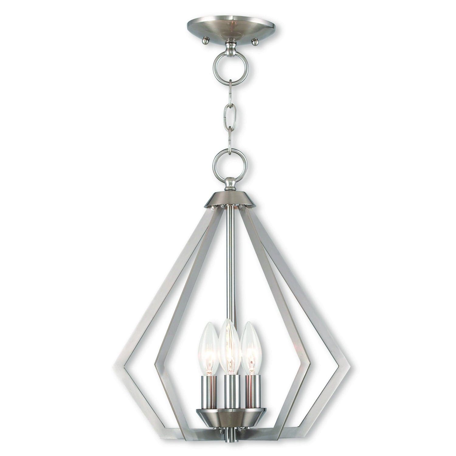 Livex Lighting - 40923-91 - Three Light Mini Chandelier/Ceiling Mount - Prism - Brushed Nickel