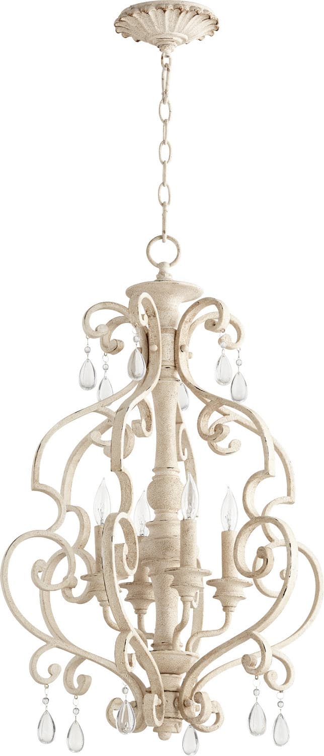 Quorum - 6873-4-70 - Four Light Entry Pendant - San Miguel - Persian White